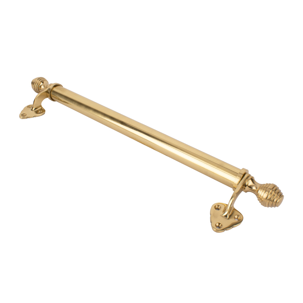 Sash Heritage Victorian Sash Bar with Reeded Ends and Standard Feet - 210mm - Polished Brass